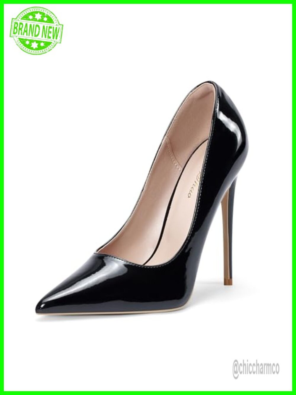 Pointed Toe Stiletto Pumps 4.7 Inch High Heel Party Dress Shoes Leather